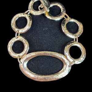 VTG Gold Hammered Link Bracelet